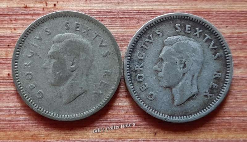 South African 3d (Tickey) Coins . X2