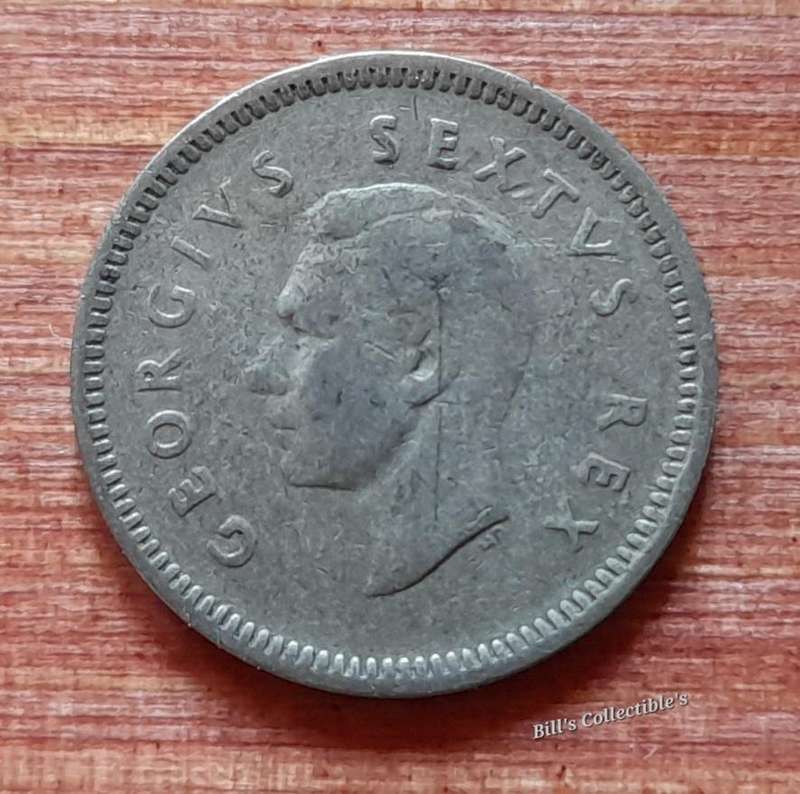 South African 3d (Tickey) Coin . 1952
