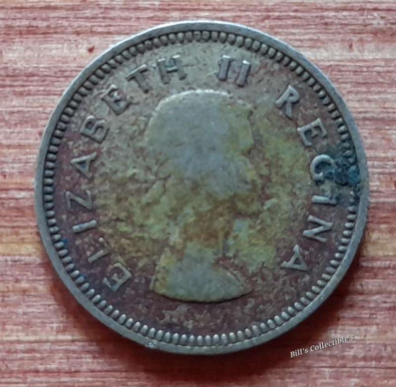 South African 3d (Tickey) Coin . 1958