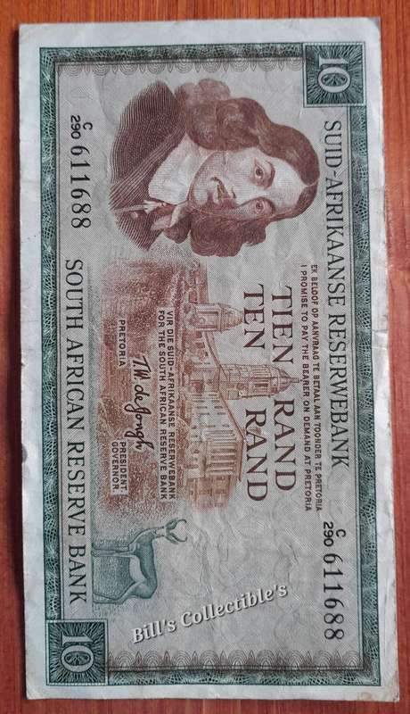 South African TW de Jongh R10 Banknote.