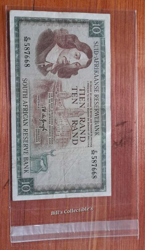 South African TW de Jongh R10 Banknote.