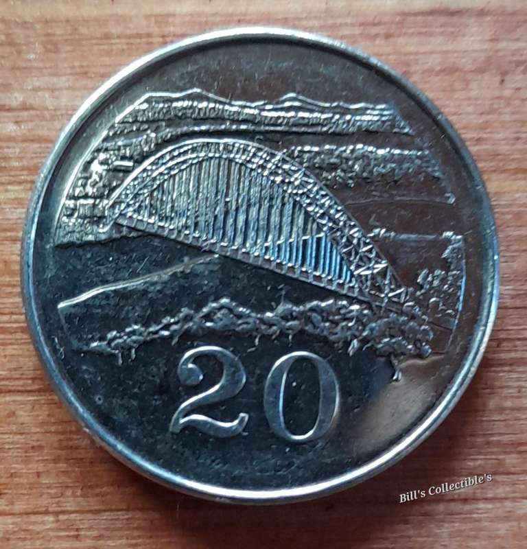 AU 2002 Zimbabwe 20cent Coin .