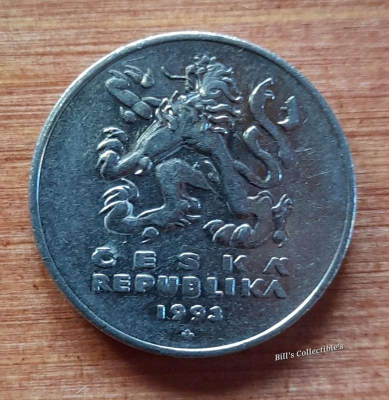 1993 5 Czech Koruna Coin .