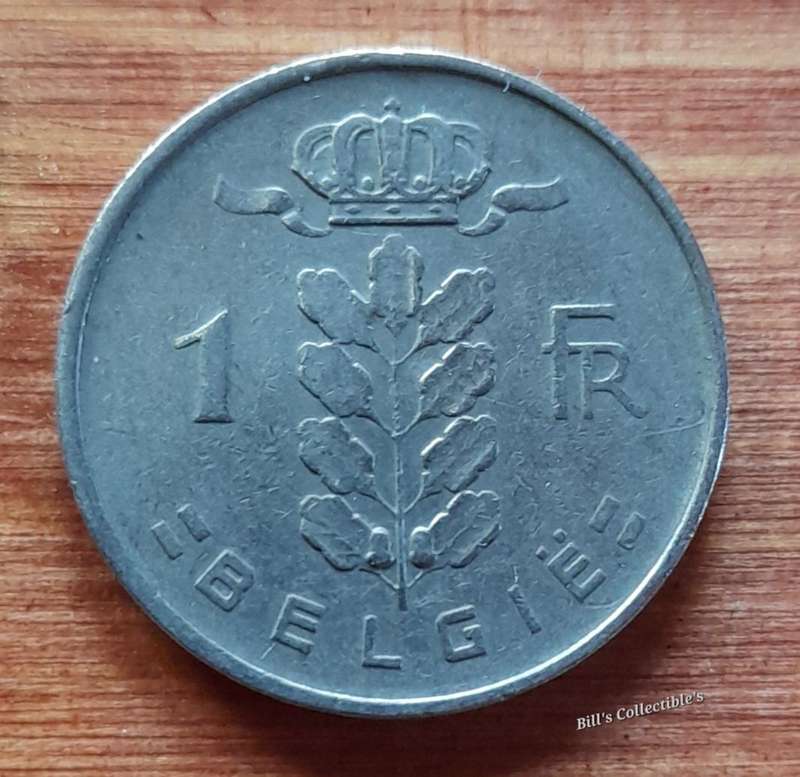 1953 Belgium 1 Franc Coin .