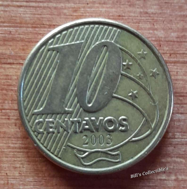 2003 Brazil 10 Centavos Coin .