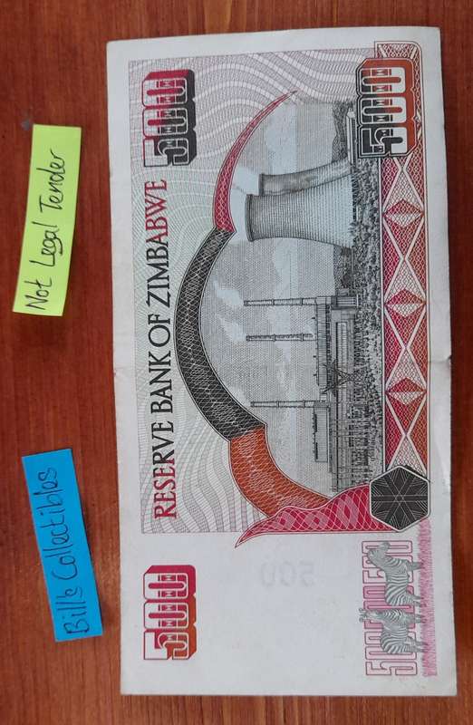 Zimbabwe 500 Dollar Banknote.