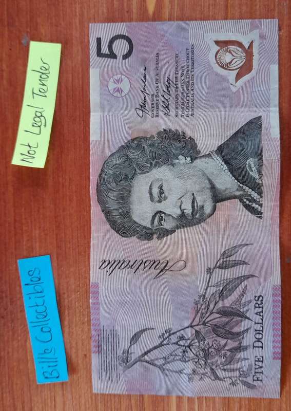 Australia 5 Dollar Banknote.