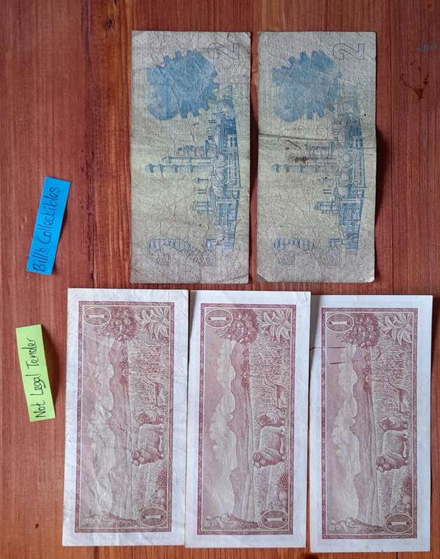 South African R1 and R2 Banknotes.
