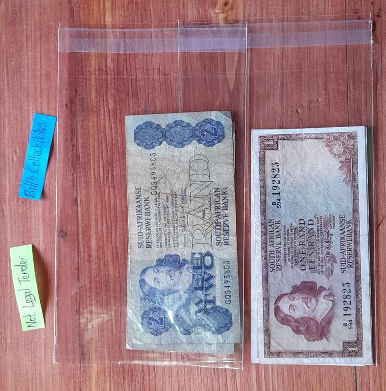 South African R1 and R2 Banknotes.