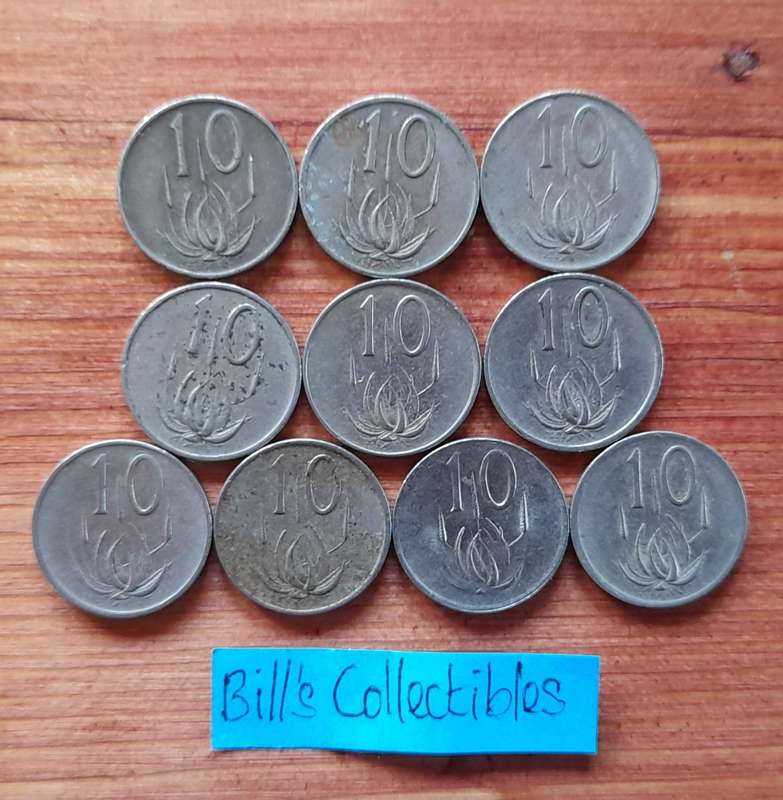 South African 2nd Decimal 10cent coin lot .