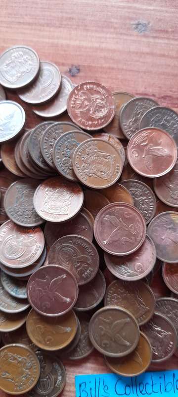 100 South African 3rd Decimal 2cent Coins . 1 bid Takes All.