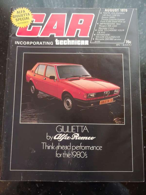 CAR MAGAZINE: ALFA GIULIETTA -AUGUST 1979