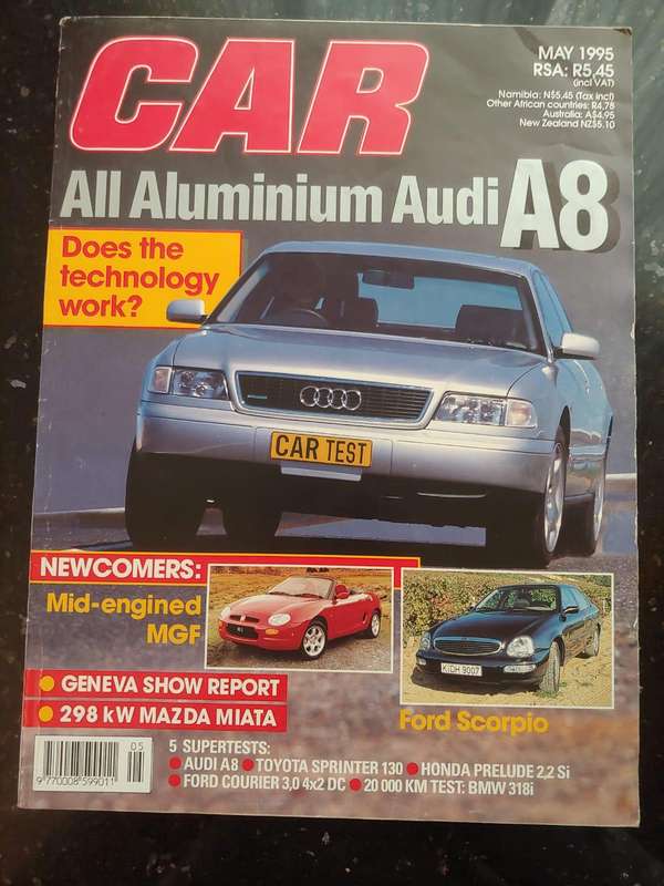 CAR MAGAZINE: AUDI A8  ALUMINIUM - MAY 1995