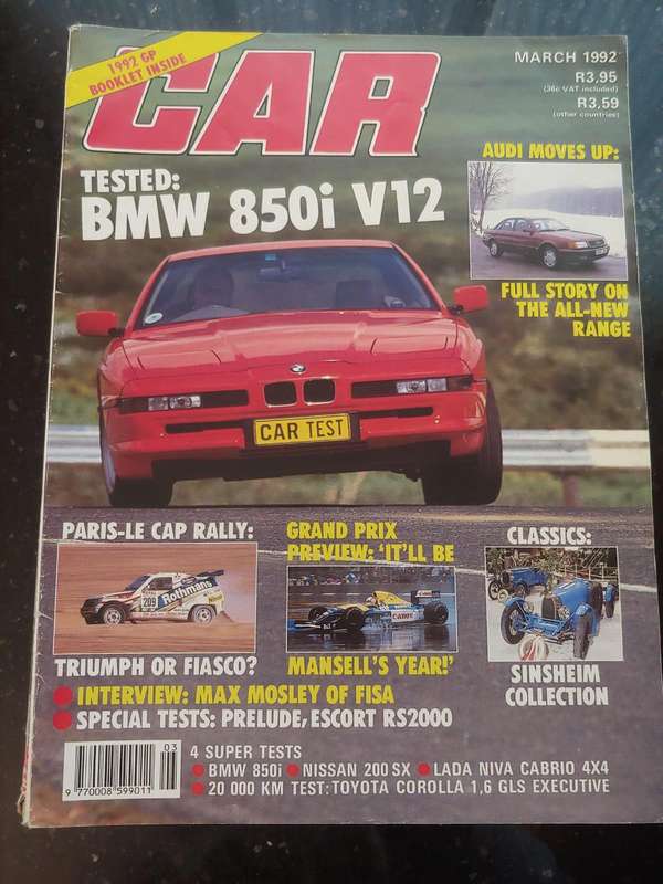 CAR MAGAZINE: BMW 850i V12 - MARCH 1992