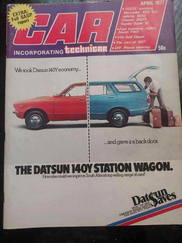 CAR MAGAZINE: DATSUN 140Y STATION WAGON - APRIL 1977