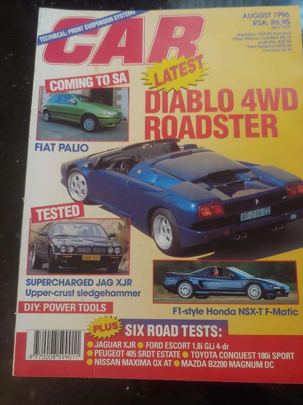 CAR MAGAZINE: LAMBORGHINI DIABLO 4WD ROADSTER - AUGUST 1996