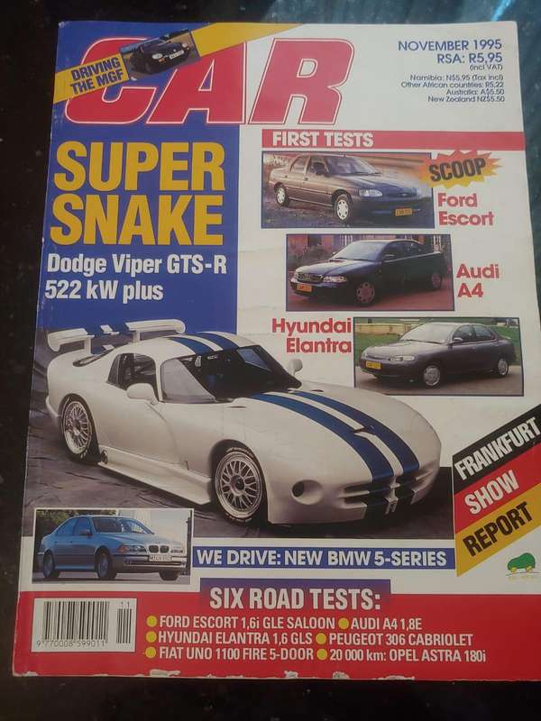 CAR MAGAZINE: DODGE VIPER GTS - R NOVEMBER 1995