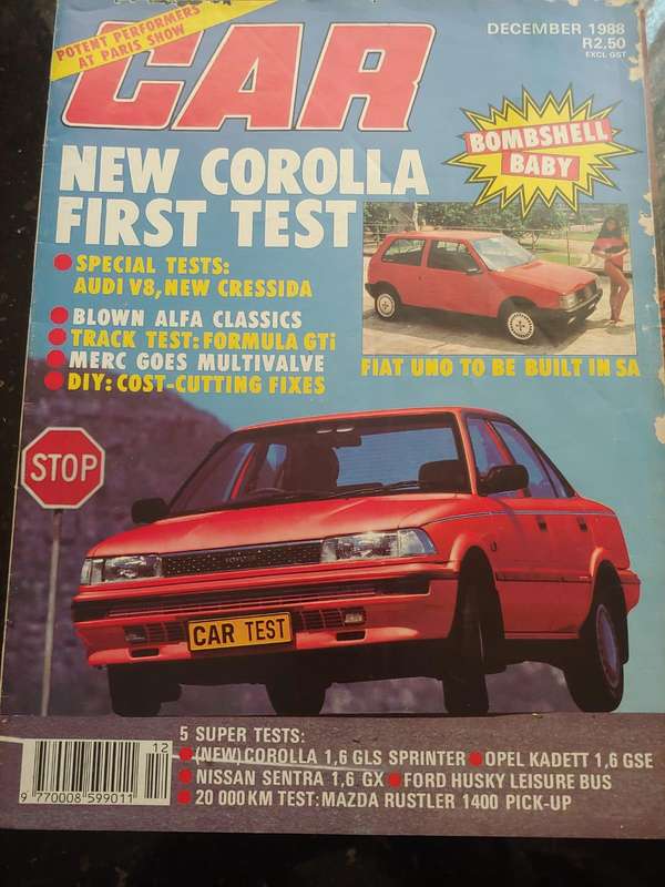 CAR MAGAZINE: TOYOTA COROLLA 1.6 GLS SPRINTER - DECEMEBER 1988