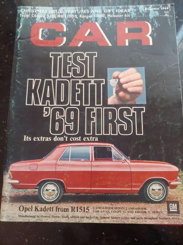 CAR MAGAZINE: OPEL KADETT '69'  DECEMBER 1968
