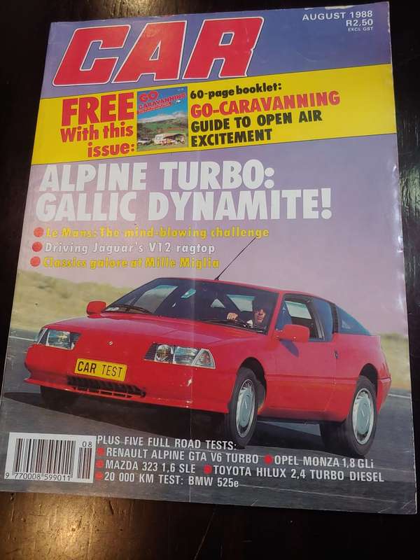 CAR MAGAZINE RENAULT ALPINE GTA V6 TURBO AUGUST 1988