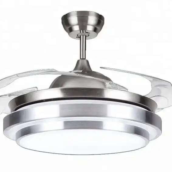 Teempeest Remote Control Retractable blade Auto Folding Ceiling Fan & Light