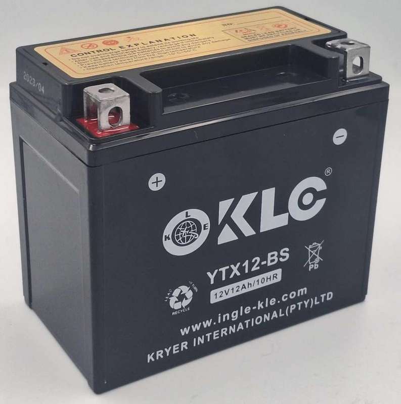 KLE YTX12-BS 12ah Motorcycle Battery