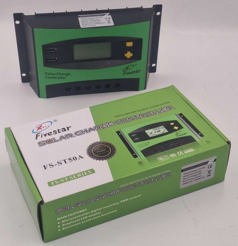 Fivestar  12v/24v 50a PWM Solar Charge Controller