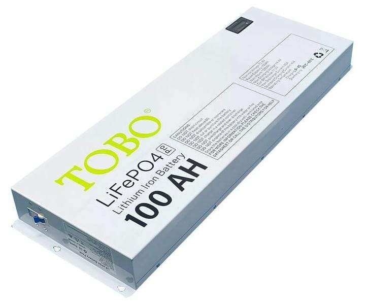 Tobo 12v 100ah 1.28kwh Wall Mount Lithium Ion Battery
