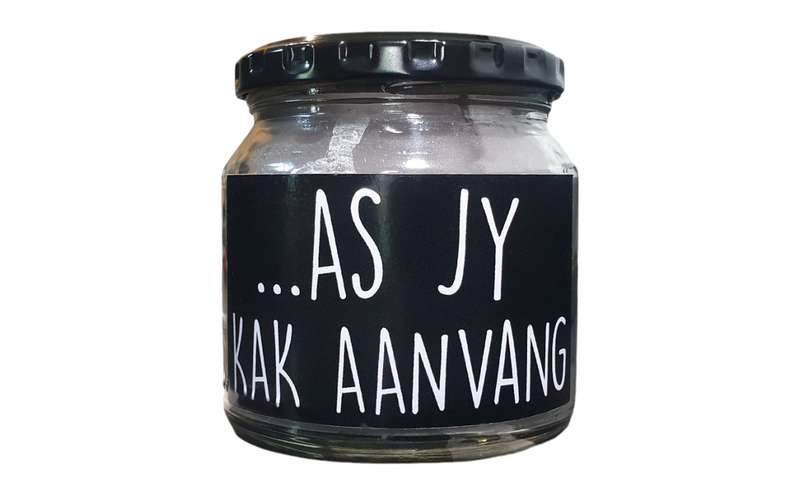 Novelty Gift Candle Steek My Aan As Jy Kak Aanvang - Black Cherry Scented Candle