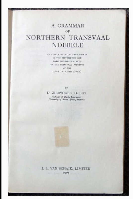A GRAMMAR OF NORTHERN TRANSVAAL NDEBELE