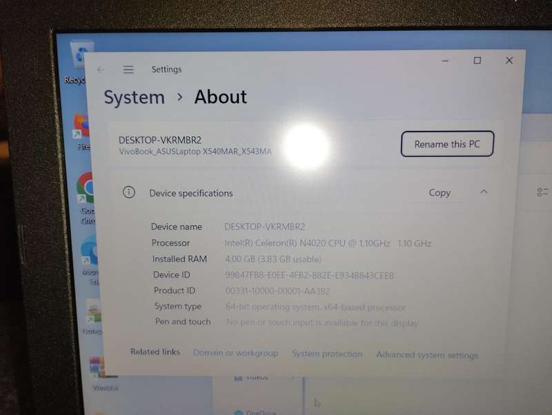 Asus X543M Laptop - Intel N4020