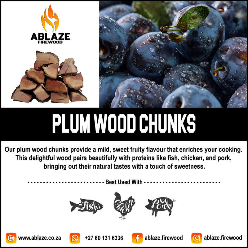 Plum Wood Smoking Chunks | Per Box