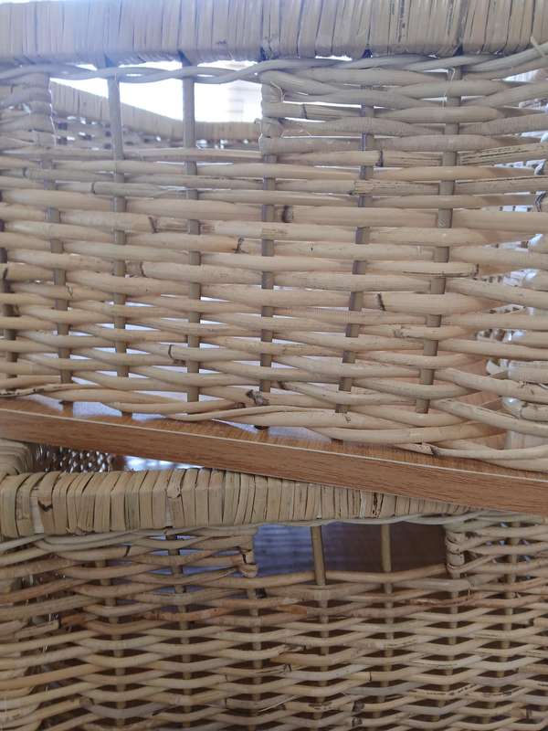 Natural Cane Baskets on Oak Melamine Board (x2)