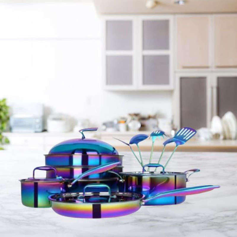 15 Piece Stainless Steel Non-Stick Pot Set