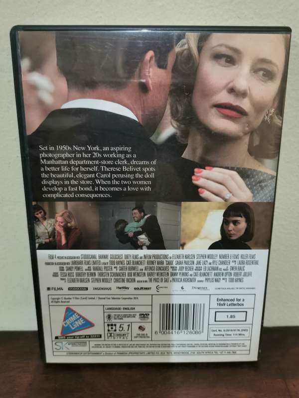 Carol staring Cate Blanchett on DVD
