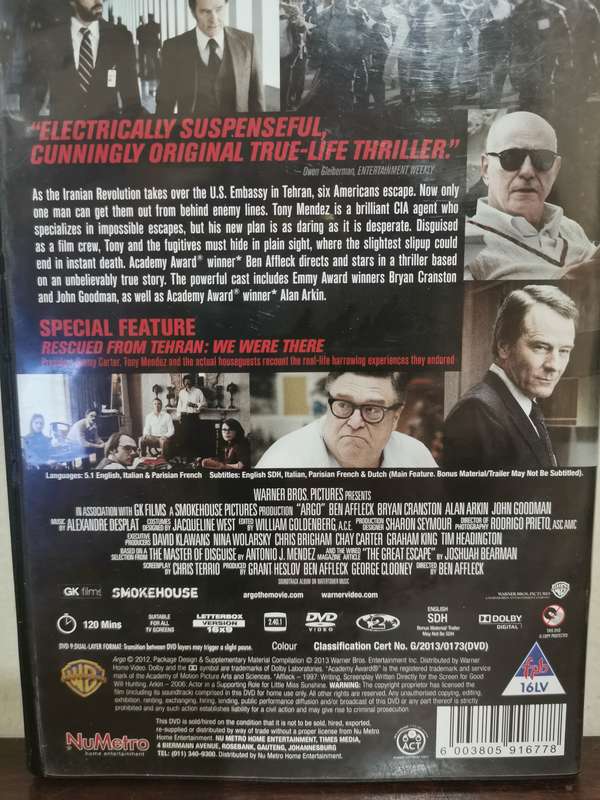 Argo on DVD