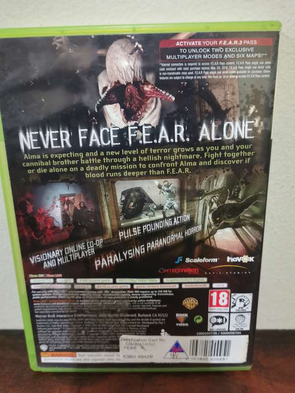 Fear 3 on Xbox 360 with Booklet
