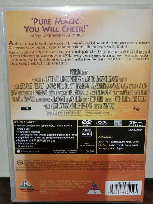 Free Willy on DVD