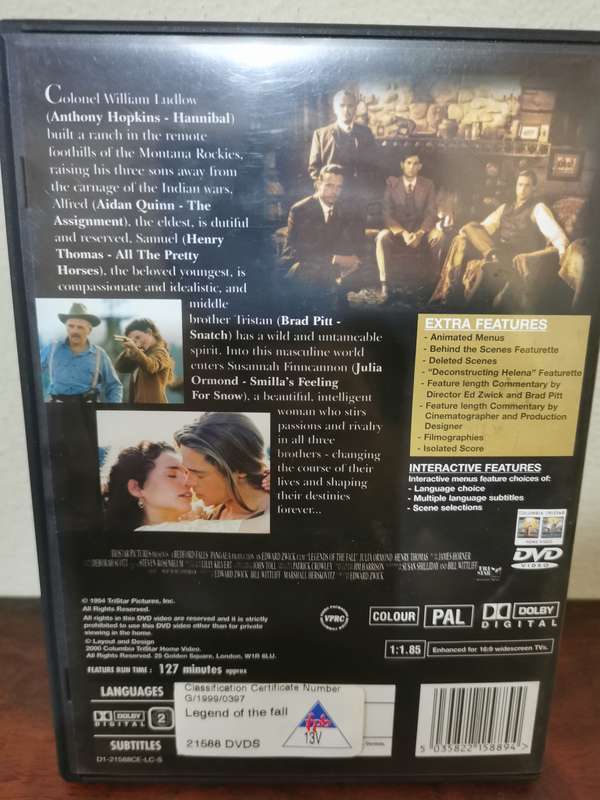 Collector's Edition - Legends of the Fall on DVD