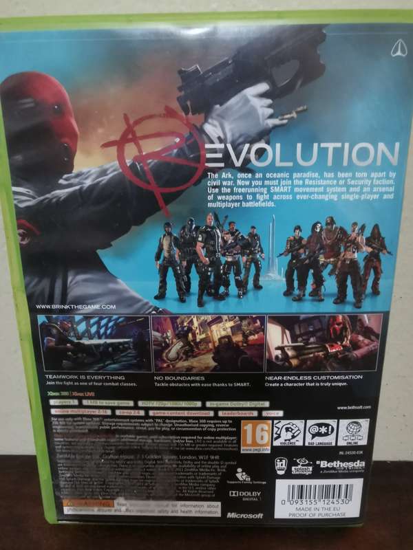 Brink on Xbox 360 with Booklet