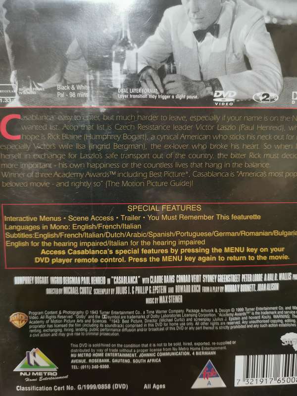 Casablanca on DVD