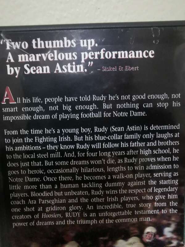 Special Edition of Rudy on DVD