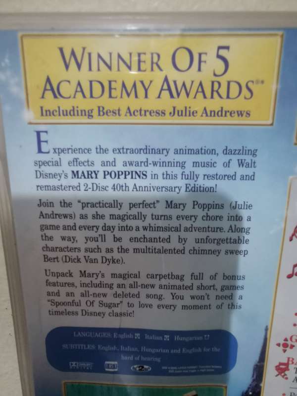 40th Anniversary Edition of Mary Poppins on DVD