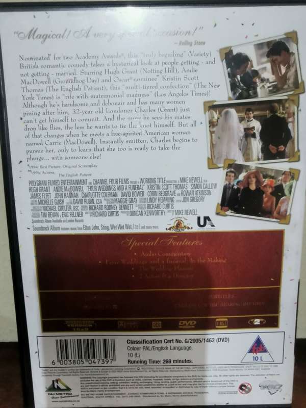 Four Weddings and a Funeral on DVD in Mint Condition
