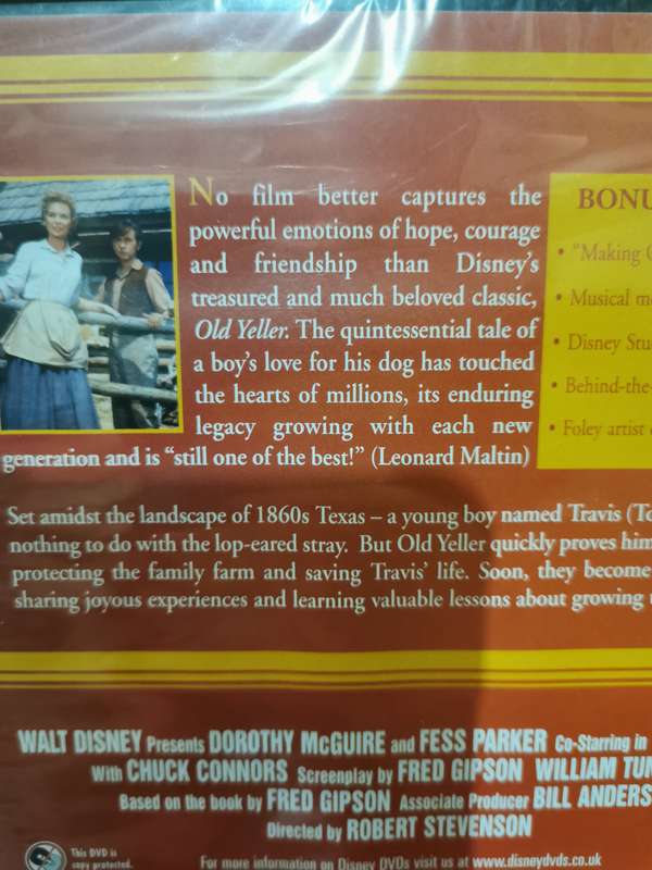 New and Sealed - Old Yeller on DVD
