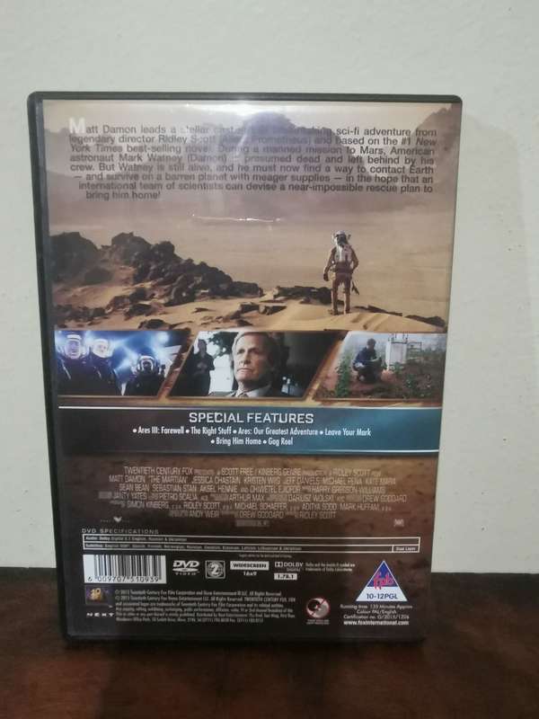 The Martian on DVD in Mint Condition
