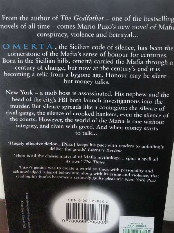 Omerta, novel by Mario Puzo