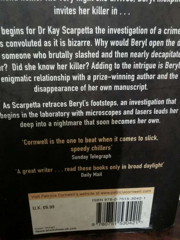 Body of Evidence, novel by Patricia Cornwell