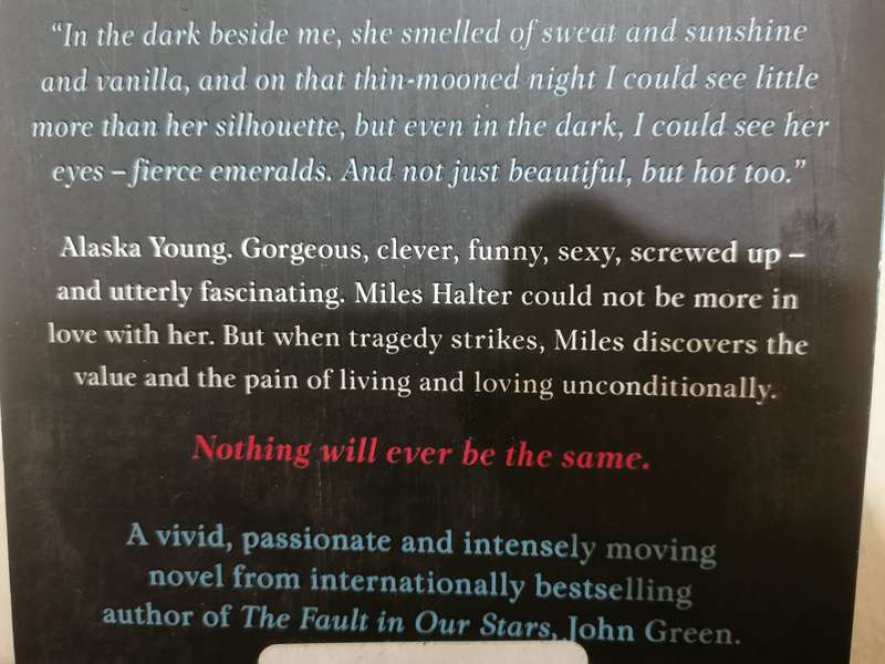 Looking for Alaska, novel by John Green