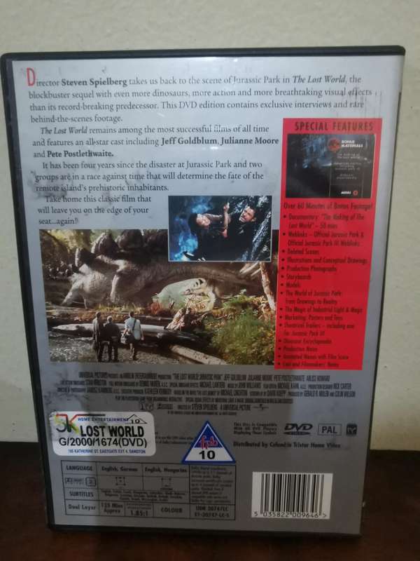 Jurassic Park, The Lost World on DVD